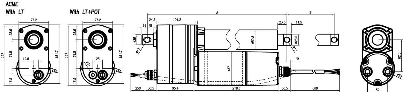 Actuator 01UP5B With Limit Switches and Potentiometer -  Draw